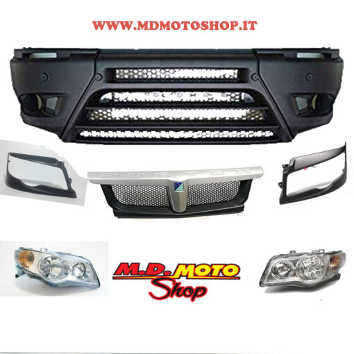PARAURTI ANTERIORE +COPPIA FARI+CORNICE FARI+MASCHERINA PIAGGIO PORTER