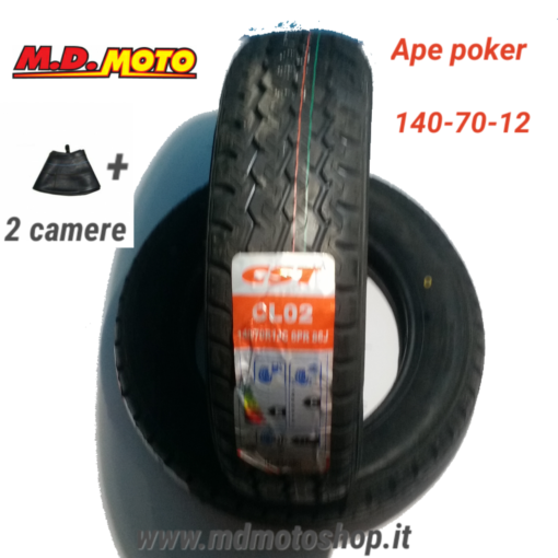 2 COPERTONI-PNEUMATICI +2 CAMERE PIAGGIO POKER 140 70 12 CST RADIAL RINFORZATI