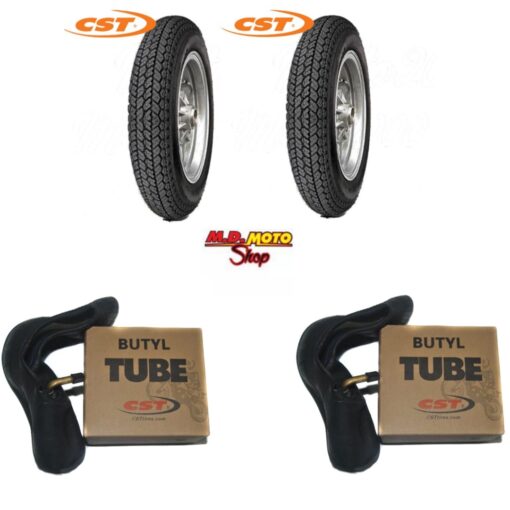 COPPIA GOMME PNEUMATICI RUOTA 3.50.10 CST + CAMERE D'ARIA PIAGGIO VESPA PX