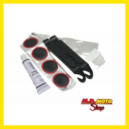 Kit Riparazione Gomma Bici Bucatura Ruota Pneumatico Bicicletta Colla Toppe aria