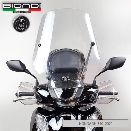 BIONDI PARABREZZA PARAVENTO TRASPARENTE PER STAFFE ORIGINALI HONDA SH 350 2021-