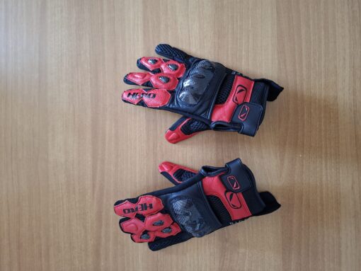 Guanti Moto Sportivi Racing "RIDE SAFE" - Protezioni Rigide Nero/Rosso TAGLIA M-L-XL