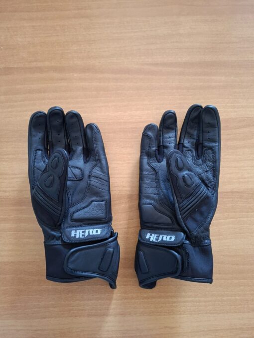 Guanti Moto HEBO Racing Neri - Protezioni Complete in Pelle TAGLIA M-L - immagine 2