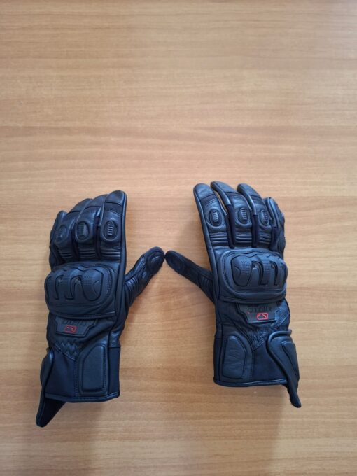 Guanti Moto HEBO Racing Neri - Protezioni Complete in Pelle TAGLIA M-L